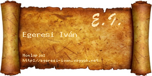 Egeresi Iván névjegykártya